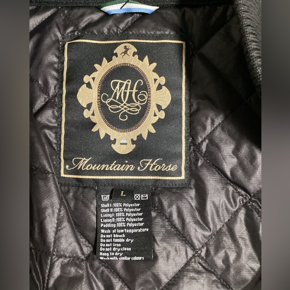Mountain Horse Jacket Women Size L Black Little Quilted Full Zip Fall Winter - Picture 11 of 11